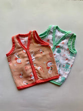 Ocean Dive organic muslin front open Jhabla top 2 pack: Octopus, Seahorse